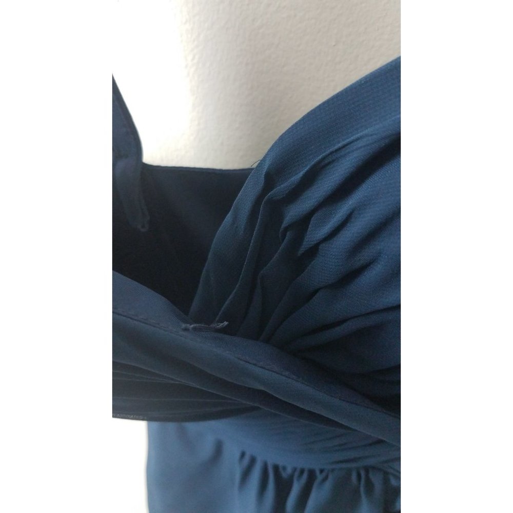 Christina Wu Women's Sz. 4 Navy One Shoulder Chiffon Short Dress 22376 - Picture 4 of 8